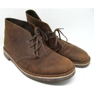 Clarks Bushacre Brown Leather 2-eye Chukka Boots Mens Size US 11.5 M  Made India